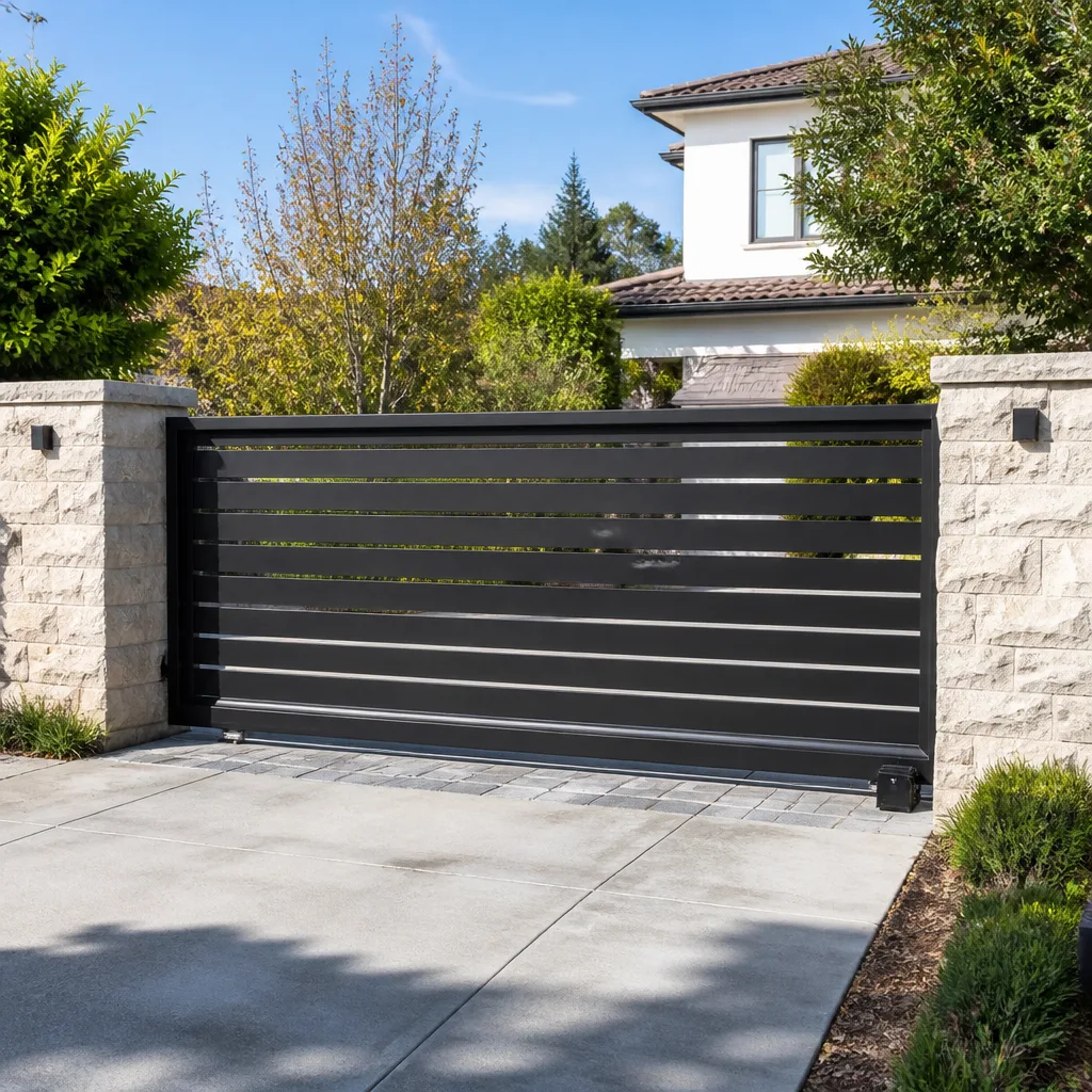 Sliding driveway gates
