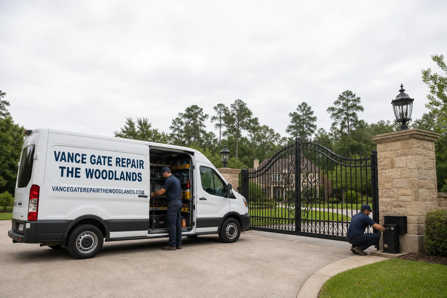 Vance Gate Repair The Woodlands gate repair service vehicle and crew in The Woodlands, TX